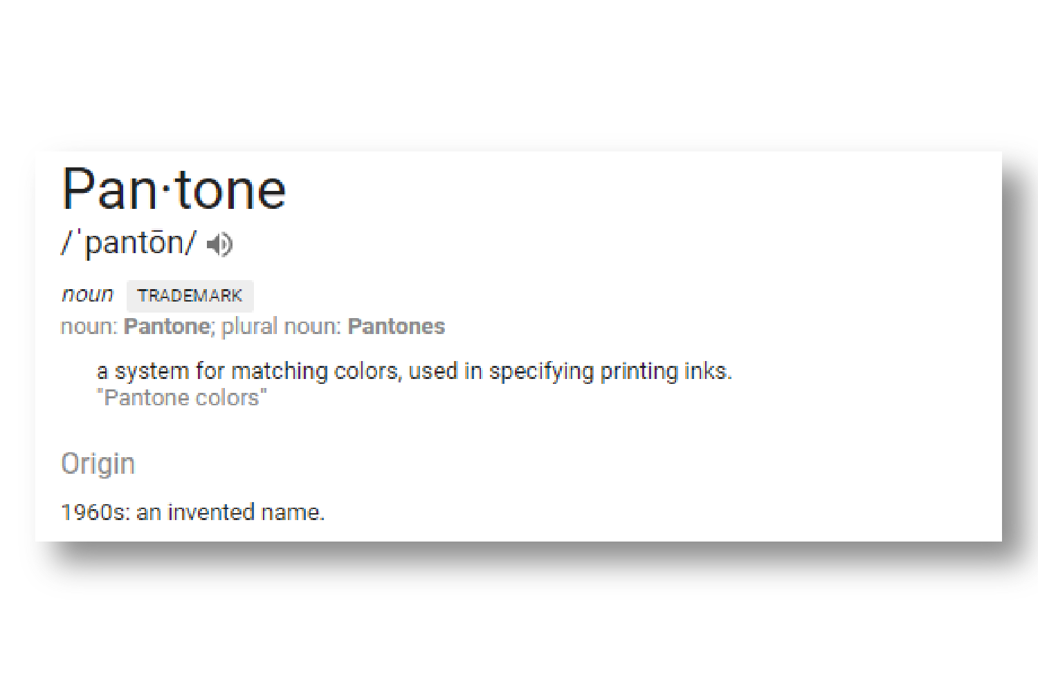 Pantone definition